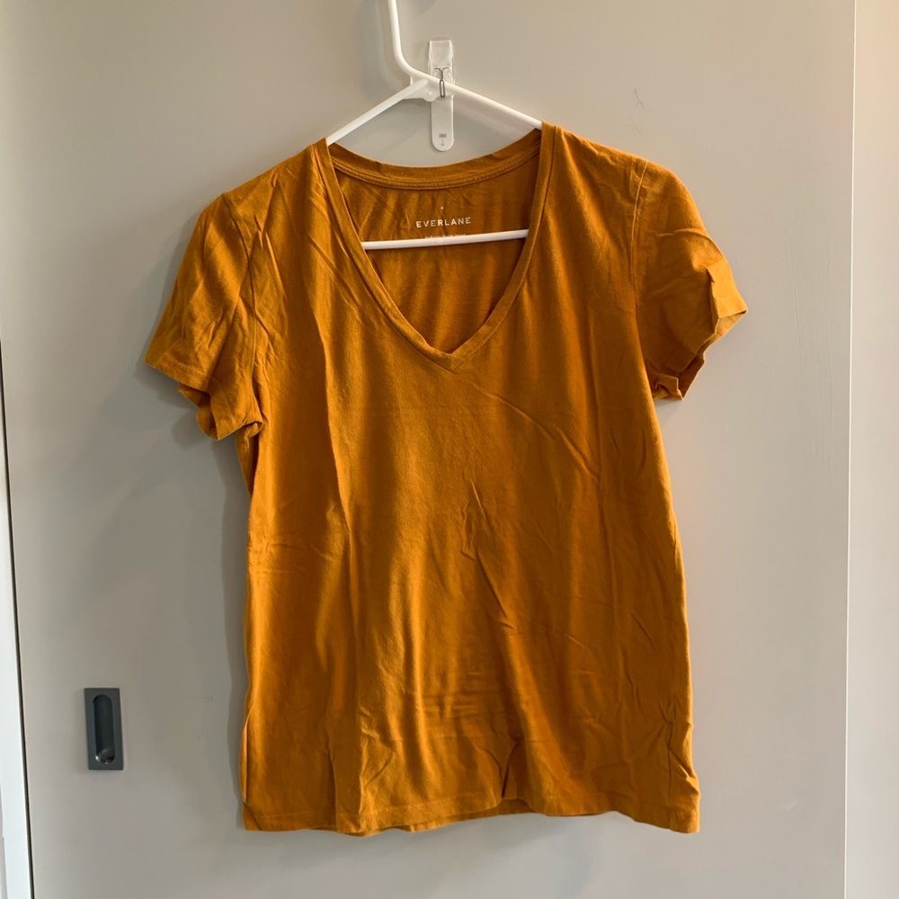 Goldenrod v neck tee